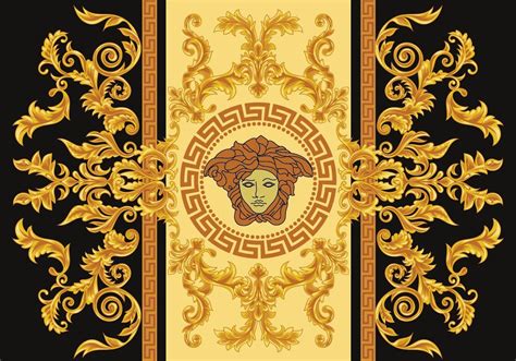 golden versace circle frame wallpaper|versace designer wallpaper.